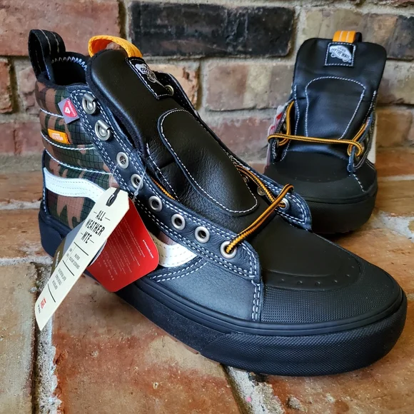 Vans Black and Camouflage High-Top Sneakers - Picture 8 of 12